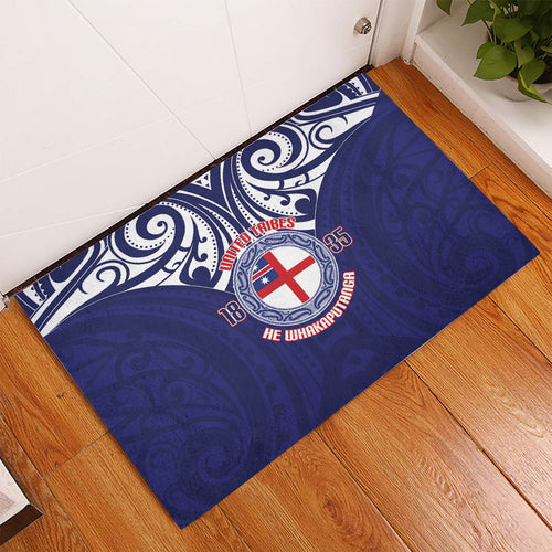 New Zealand United Tribes Te Kara Rubber Doormat He Whakaputanga Maori Pattern