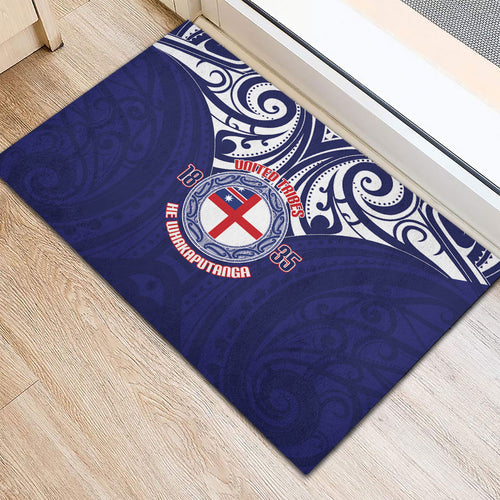 New Zealand United Tribes Te Kara Rubber Doormat He Whakaputanga Maori Pattern
