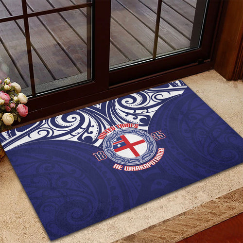 New Zealand United Tribes Te Kara Rubber Doormat He Whakaputanga Maori Pattern