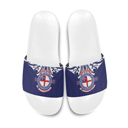 New Zealand United Tribes Te Kara Slide Sandals He Whakaputanga Maori Pattern