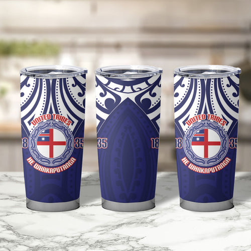 New Zealand United Tribes Te Kara Tumbler Cup He Whakaputanga Maori Pattern