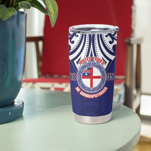 New Zealand United Tribes Te Kara Tumbler Cup He Whakaputanga Maori Pattern