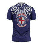 New Zealand United Tribes Te Kara Zipper Polo Shirt He Whakaputanga Maori Pattern