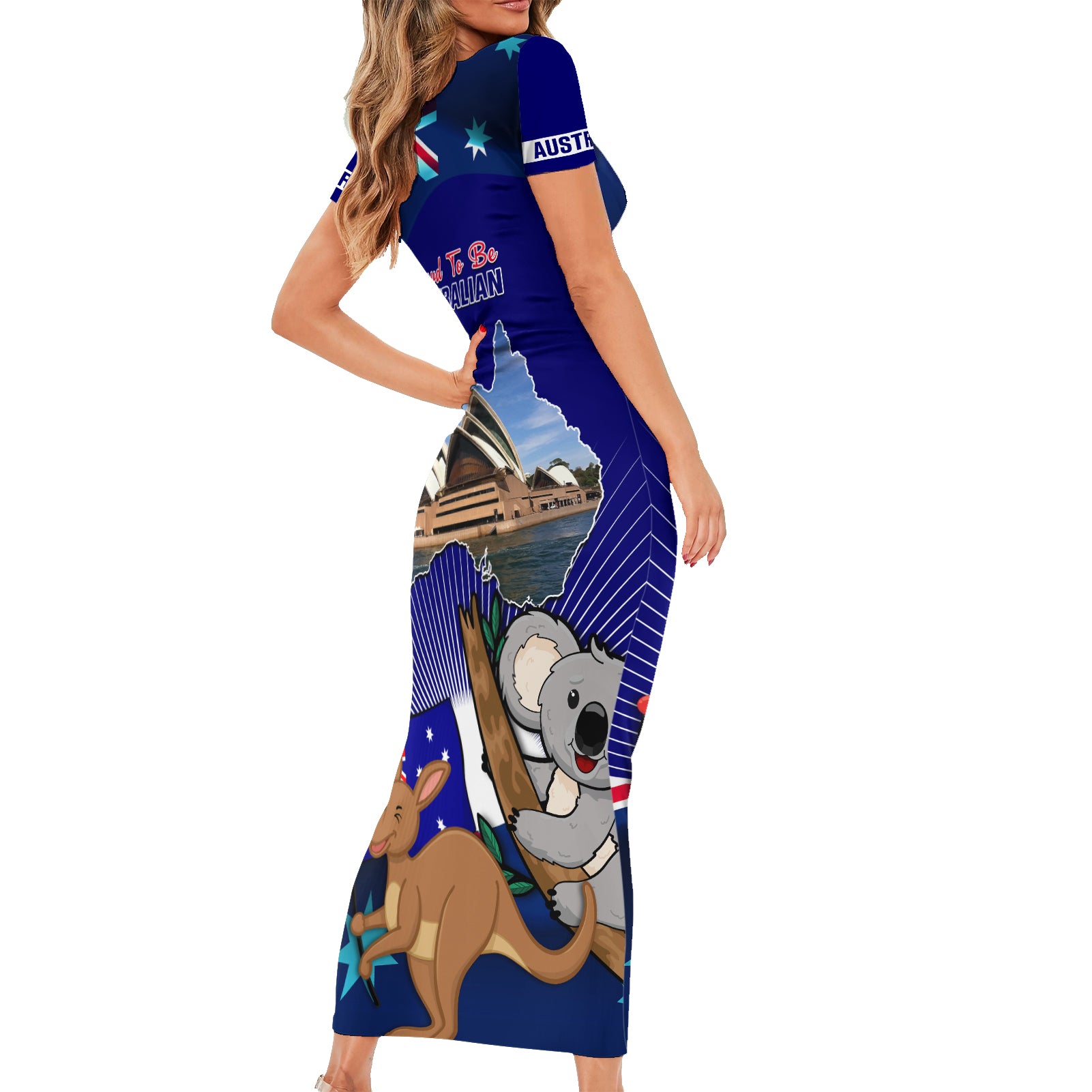 australia-day-short-sleeve-bodycon-dress-2024-proud-to-be-australian-flag-color