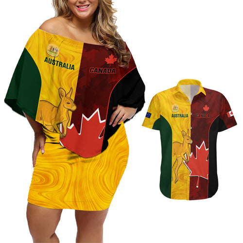 australia-and-canada-soccer-couples-matching-off-shoulder-short-dress-and-hawaiian-shirt-matildas-combine-canucks-together