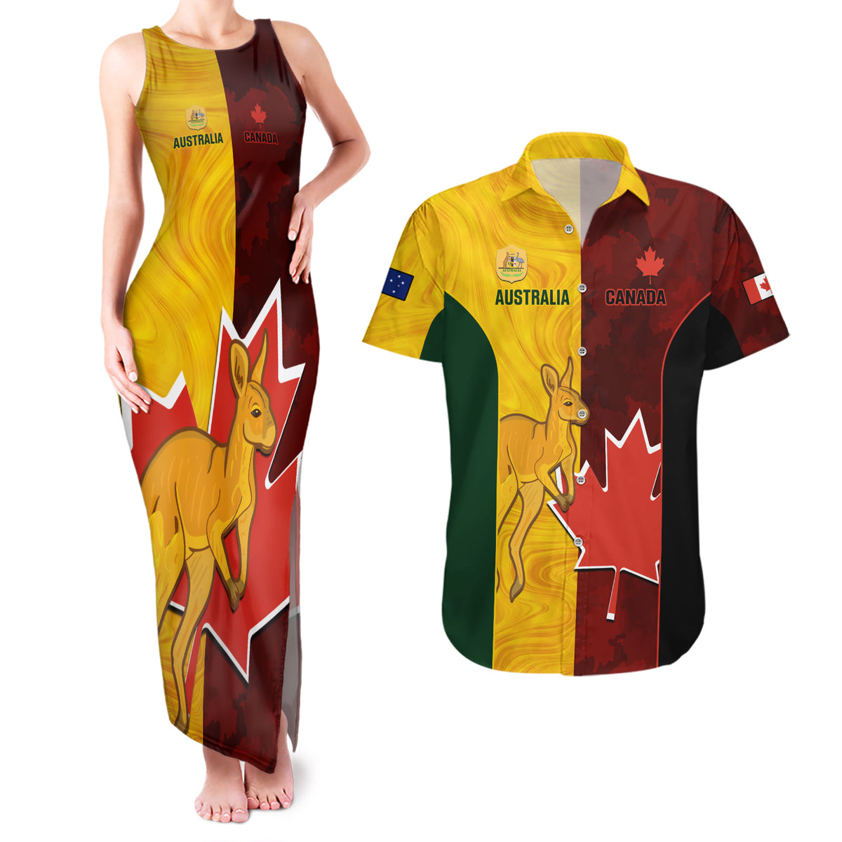 australia-and-canada-soccer-couples-matching-tank-maxi-dress-and-hawaiian-shirt-matildas-combine-canucks-together