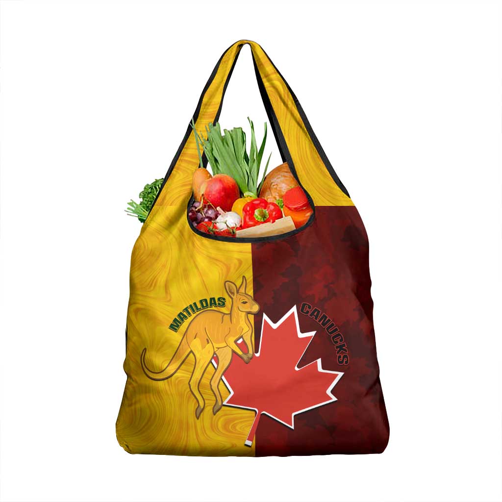 Australia And Canada Soccer Grocery Bag Matildas Combine Canucks Together