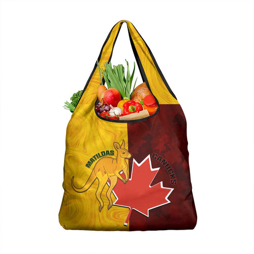 Australia And Canada Soccer Grocery Bag Matildas Combine Canucks Together