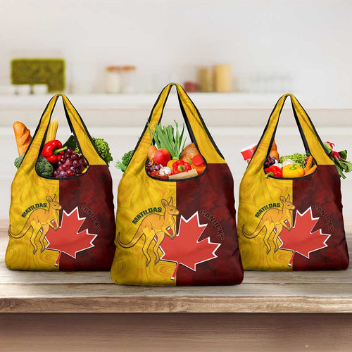 Australia And Canada Soccer Grocery Bag Matildas Combine Canucks Together