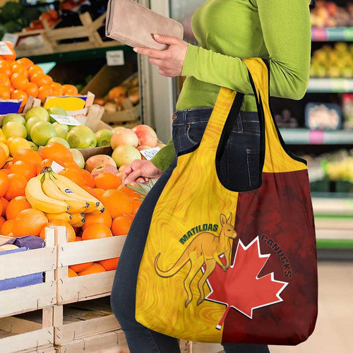 Australia And Canada Soccer Grocery Bag Matildas Combine Canucks Together