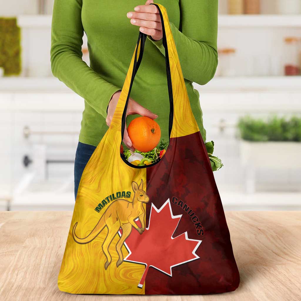 Australia And Canada Soccer Grocery Bag Matildas Combine Canucks Together