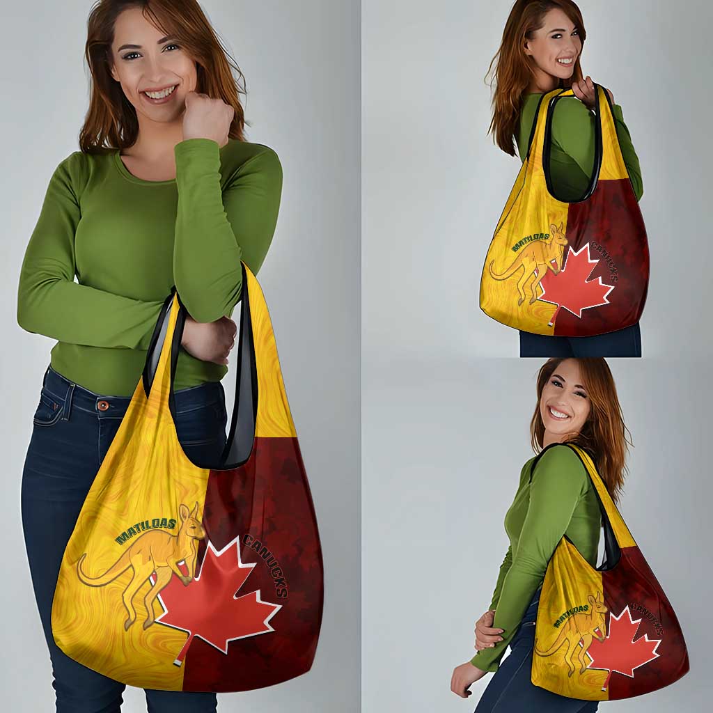Australia And Canada Soccer Grocery Bag Matildas Combine Canucks Together