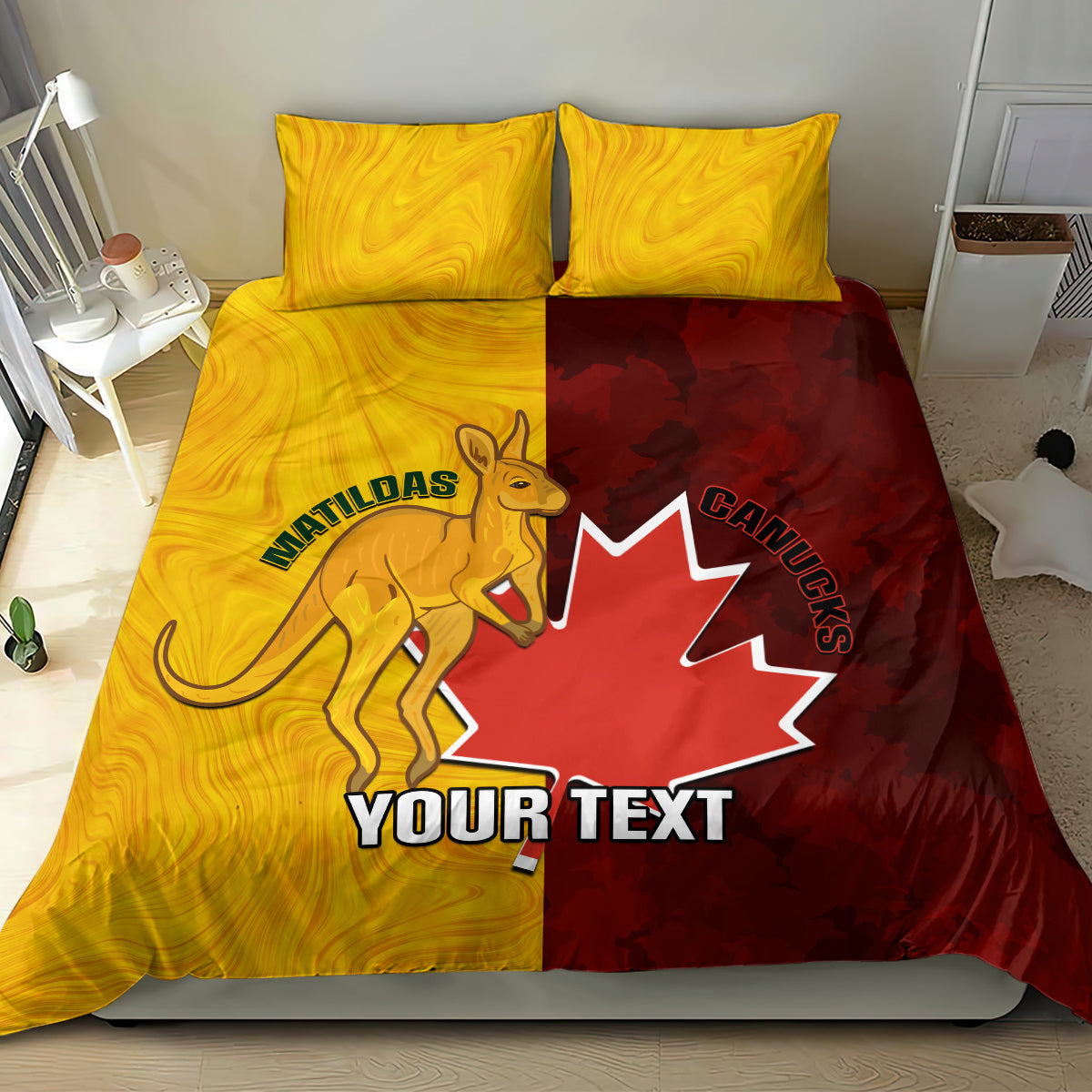 custom-australia-and-canada-soccer-bedding-set-matildas-combine-canucks-together