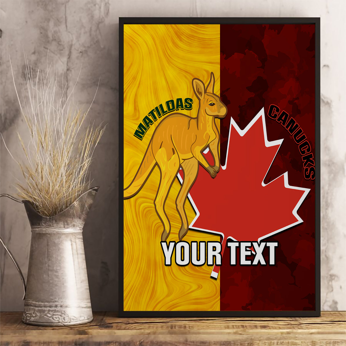 custom-australia-and-canada-soccer-canvas-wall-art-matildas-combine-canucks-together