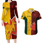 custom-australia-and-canada-soccer-couples-matching-long-sleeve-bodycon-dress-and-hawaiian-shirt-matildas-combine-canucks-together