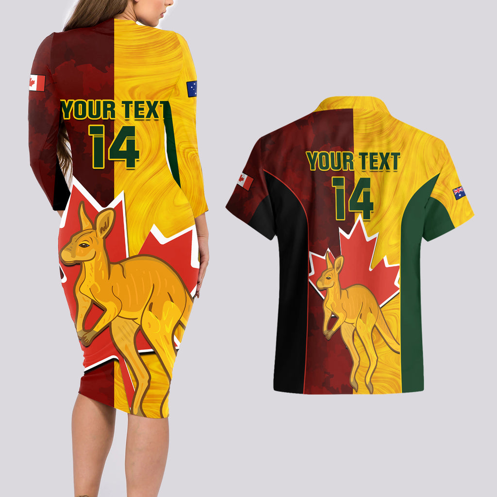custom-australia-and-canada-soccer-couples-matching-long-sleeve-bodycon-dress-and-hawaiian-shirt-matildas-combine-canucks-together