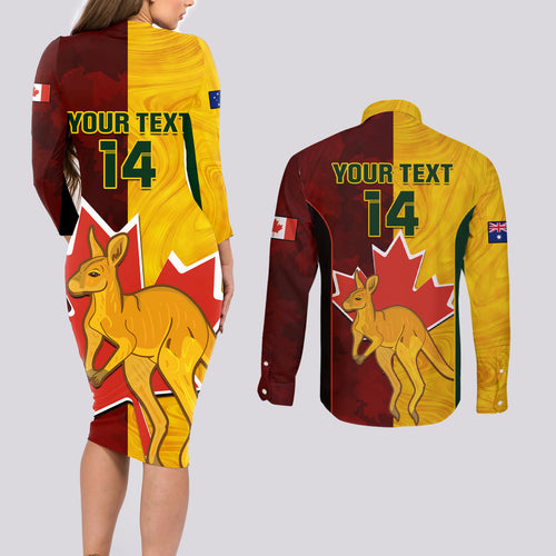 custom-australia-and-canada-soccer-couples-matching-long-sleeve-bodycon-dress-and-long-sleeve-button-shirt-matildas-combine-canucks-together