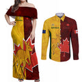 custom-australia-and-canada-soccer-couples-matching-off-shoulder-maxi-dress-and-long-sleeve-button-shirt-matildas-combine-canucks-together