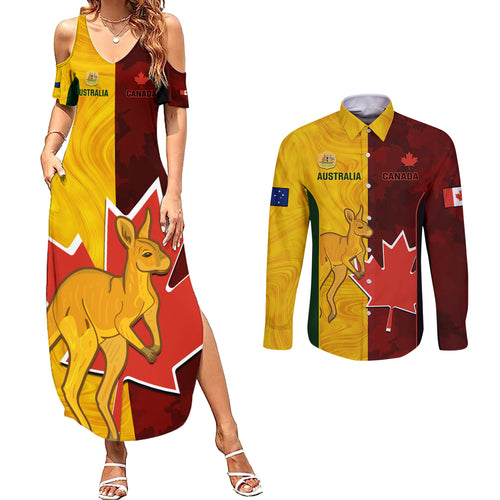 custom-australia-and-canada-soccer-couples-matching-summer-maxi-dress-and-long-sleeve-button-shirt-matildas-combine-canucks-together