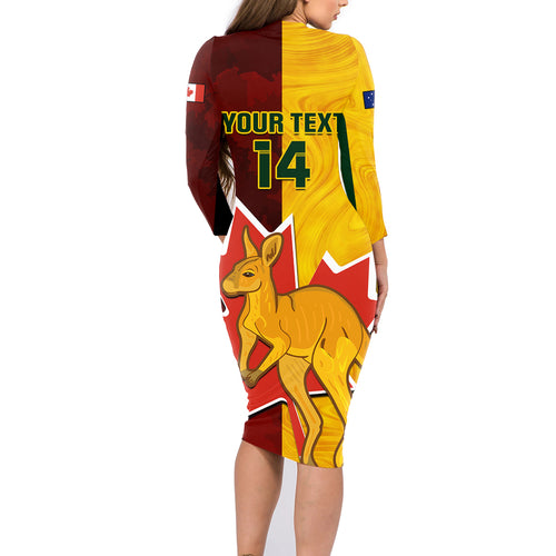 custom-australia-and-canada-soccer-family-matching-long-sleeve-bodycon-dress-and-hawaiian-shirt-matildas-combine-canucks-together