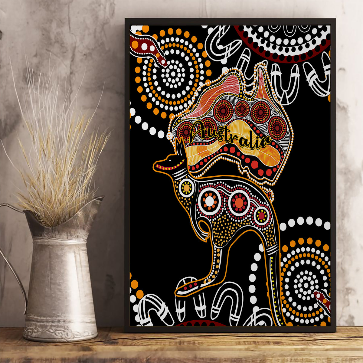 australia-aboriginal-canvas-wall-art-australian-map-with-kangaroo-indigenous-art