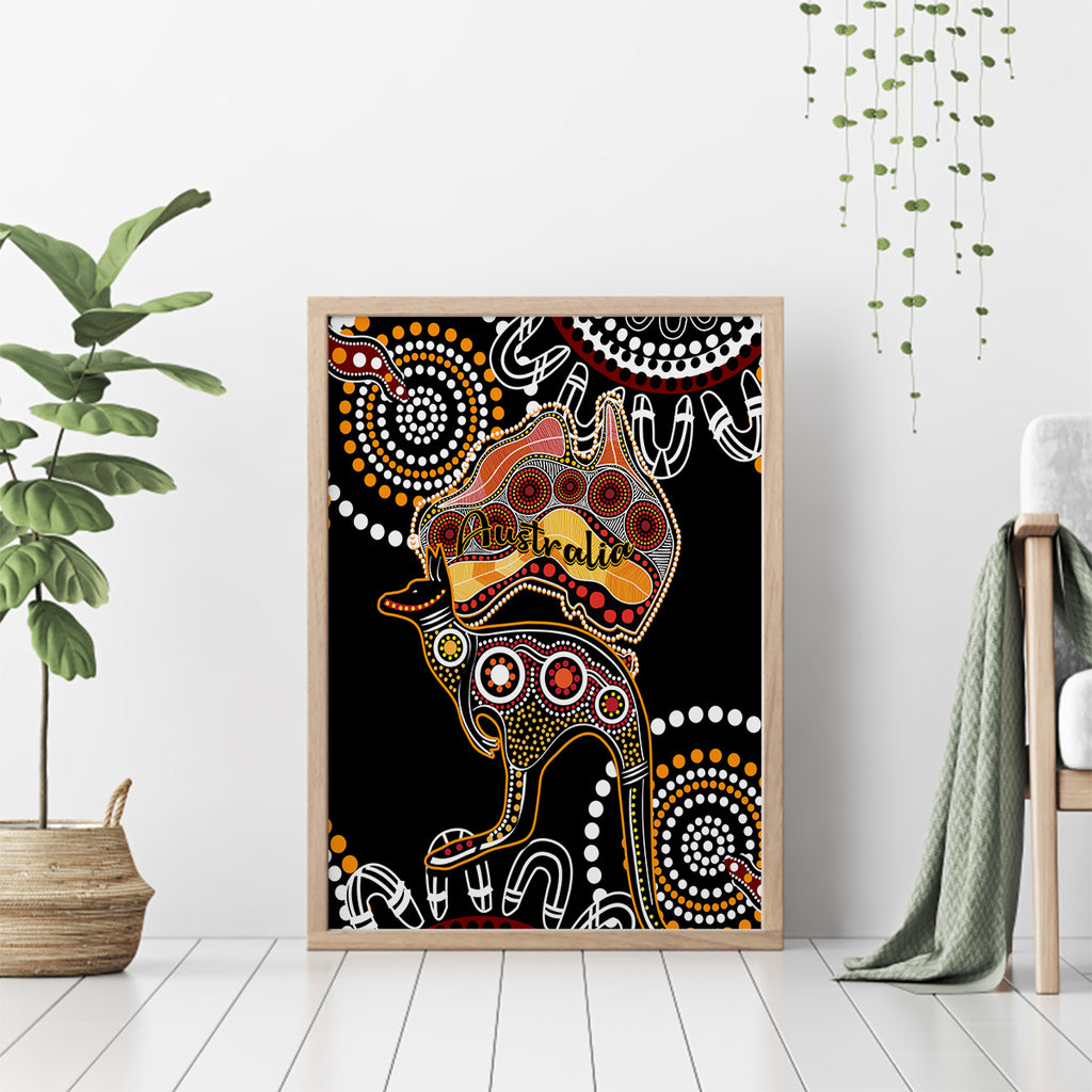 australia-aboriginal-canvas-wall-art-australian-map-with-kangaroo-indigenous-art