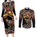 australia-aboriginal-couples-matching-long-sleeve-bodycon-dress-and-long-sleeve-button-shirt-australian-map-with-kangaroo-indigenous-art