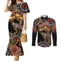 australia-aboriginal-couples-matching-mermaid-dress-and-long-sleeve-button-shirt-australian-map-with-kangaroo-indigenous-art