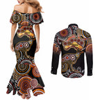 australia-aboriginal-couples-matching-mermaid-dress-and-long-sleeve-button-shirt-australian-map-with-kangaroo-indigenous-art
