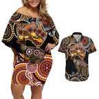 australia-aboriginal-couples-matching-off-shoulder-short-dress-and-hawaiian-shirt-australian-map-with-kangaroo-indigenous-art