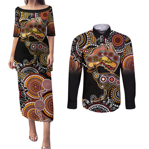 australia-aboriginal-couples-matching-puletasi-dress-and-long-sleeve-button-shirt-australian-map-with-kangaroo-indigenous-art