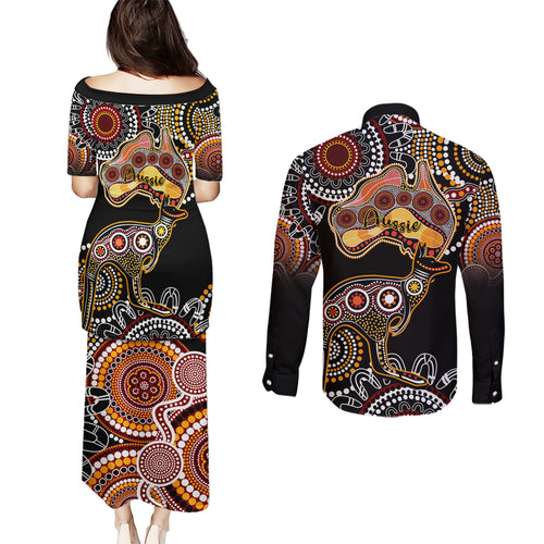 australia-aboriginal-couples-matching-puletasi-dress-and-long-sleeve-button-shirt-australian-map-with-kangaroo-indigenous-art