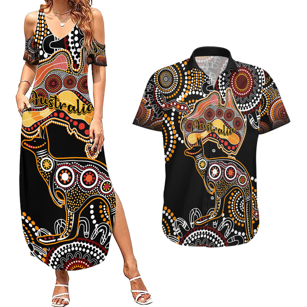 australia-aboriginal-couples-matching-summer-maxi-dress-and-hawaiian-shirt-australian-map-with-kangaroo-indigenous-art