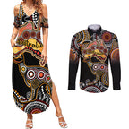australia-aboriginal-couples-matching-summer-maxi-dress-and-long-sleeve-button-shirt-australian-map-with-kangaroo-indigenous-art