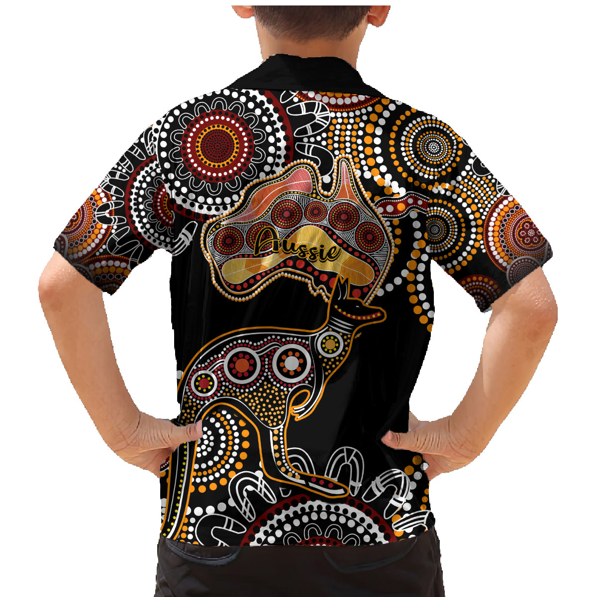 australia-aboriginal-family-matching-mermaid-dress-and-hawaiian-shirt-australian-map-with-kangaroo-indigenous-art