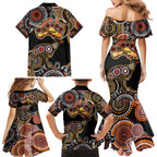 australia-aboriginal-family-matching-mermaid-dress-and-hawaiian-shirt-australian-map-with-kangaroo-indigenous-art