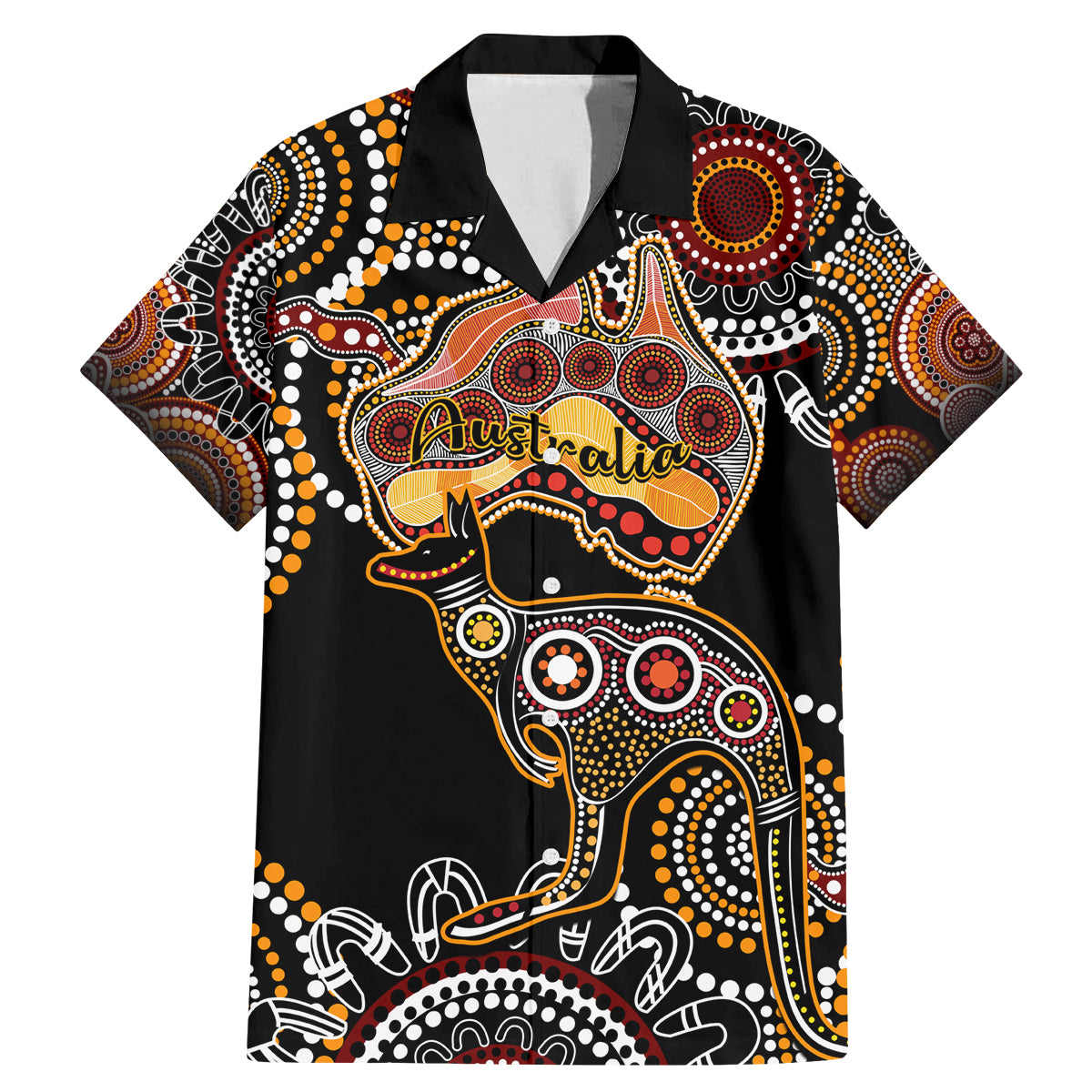 australia-aboriginal-family-matching-mermaid-dress-and-hawaiian-shirt-australian-map-with-kangaroo-indigenous-art