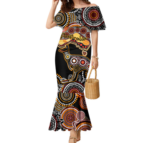 australia-aboriginal-family-matching-mermaid-dress-and-hawaiian-shirt-australian-map-with-kangaroo-indigenous-art