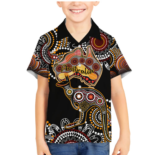 australia-aboriginal-family-matching-mermaid-dress-and-hawaiian-shirt-australian-map-with-kangaroo-indigenous-art