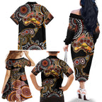 australia-aboriginal-family-matching-off-shoulder-long-sleeve-dress-and-hawaiian-shirt-australian-map-with-kangaroo-indigenous-art