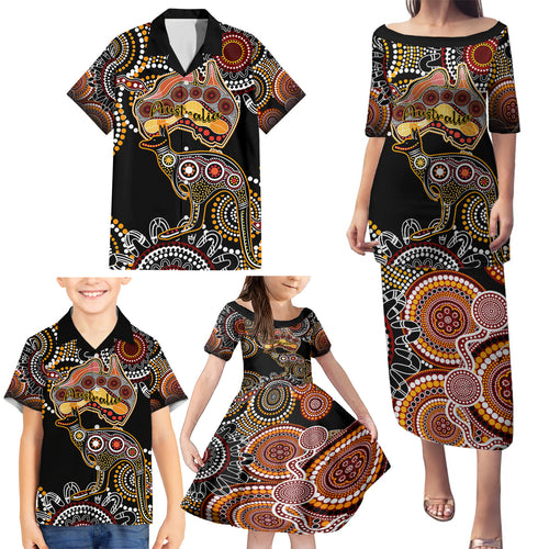 australia-aboriginal-family-matching-puletasi-dress-and-hawaiian-shirt-australian-map-with-kangaroo-indigenous-art