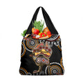 Australia Aboriginal Grocery Bag Australian Map With Kangaroo Indigenous Art