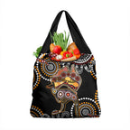Australia Aboriginal Grocery Bag Australian Map With Kangaroo Indigenous Art