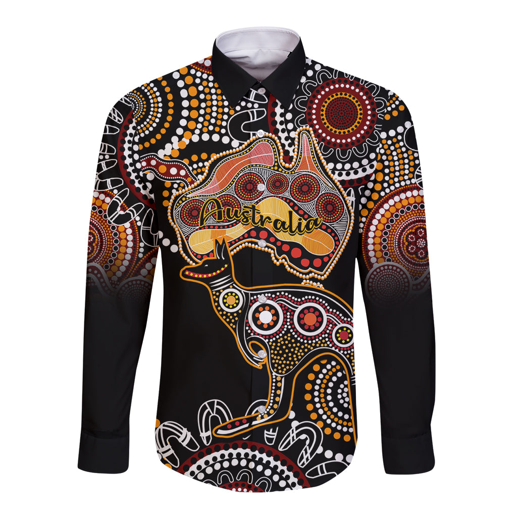 australia-aboriginal-long-sleeve-button-shirt-australian-map-with-kangaroo-indigenous-art