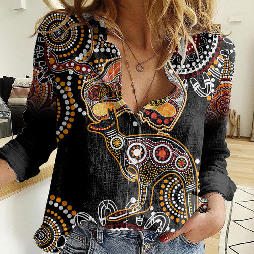 australia-aboriginal-women-casual-shirt-australian-map-with-kangaroo-indigenous-art