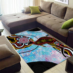 Australia Opal Area Rug Aussie Kangaroo Aboriginal Art