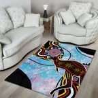 Australia Opal Area Rug Aussie Kangaroo Aboriginal Art
