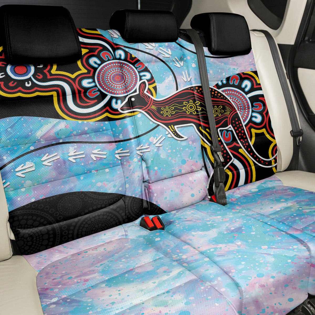 Australia Opal Back Car Seat Cover Aussie Kangaroo Aboriginal Art