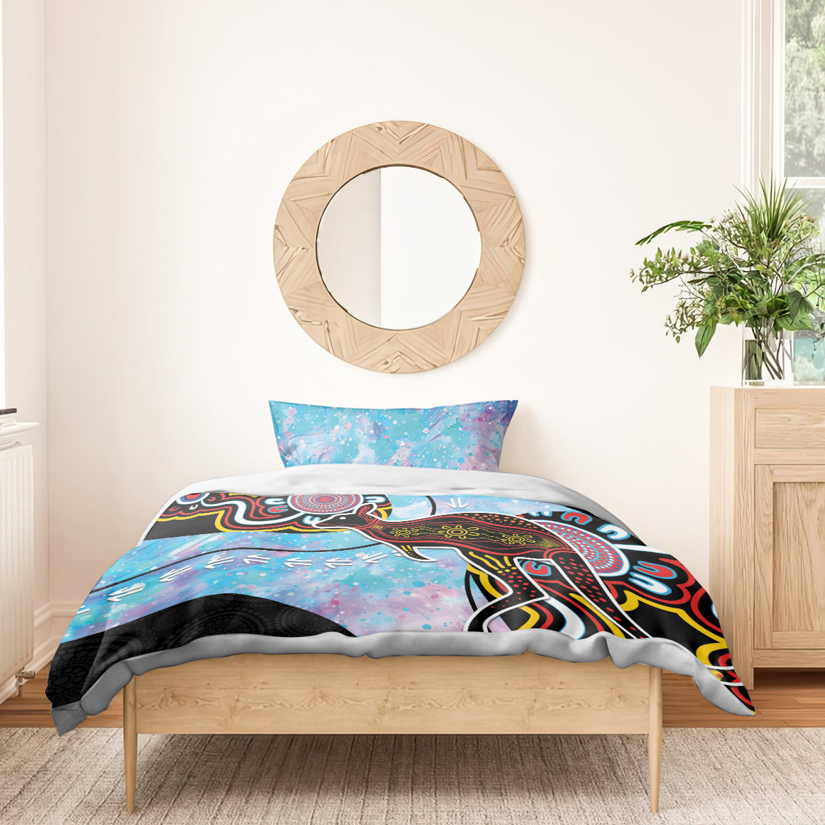 Australia Opal Bedding Set Aussie Kangaroo Aboriginal Art