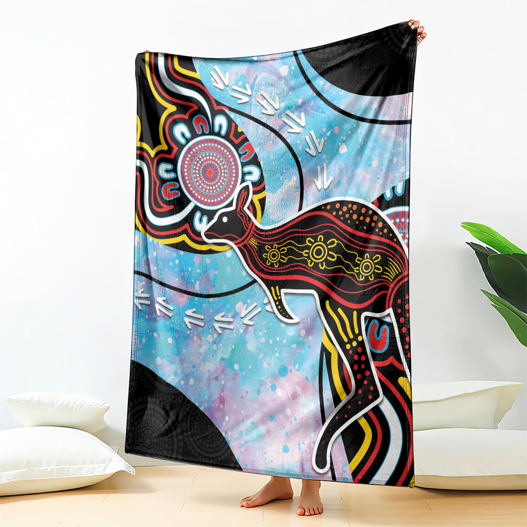 Australia Opal Blanket Aussie Kangaroo Aboriginal Art